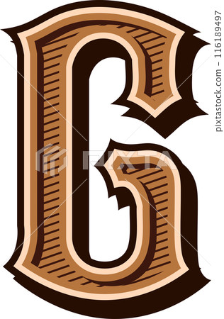alphabet western letters vintage engrave design 116189497