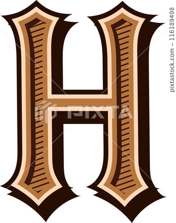 alphabet western letters vintage engrave design 116189498