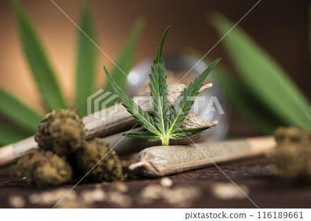 Blunt, Cbd,  Marijuana bud with cannabis 116189661