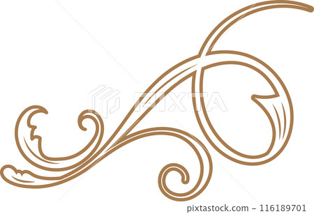 Vintage flourish baroque ornaments frame swirls and scrolls decorations retro design vector 116189701