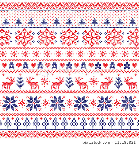 Nordic Pattern White - Christmas Vr. 116189821