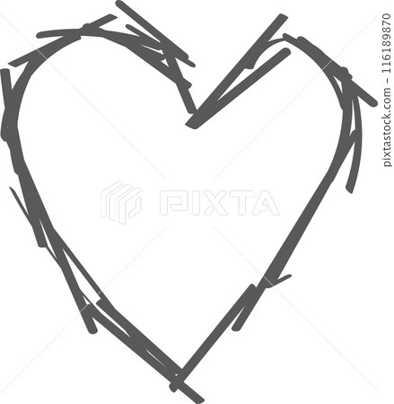 Set of heart shape hands drawn icons vector 116189870