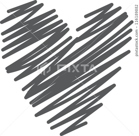 Set of heart shape hands drawn icons vector Set of heart shape hands drawn icons vector 116189882
