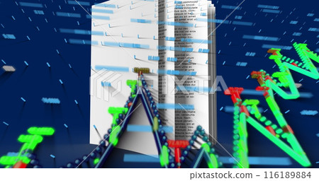 Image of screen with glitch over chemical chemistry beakers icons Image of screen with glitch over chemical chemistry beakers icons 116189884