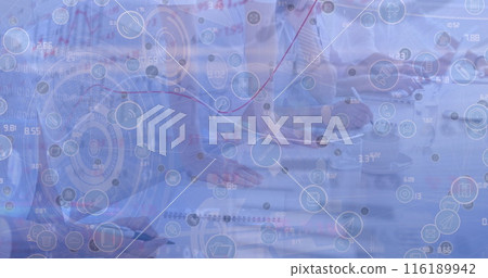 Image of network of connections over group of people Image of network of connections over group of people 116189942
