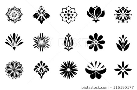 Flowers icon set. Flowers isolated on transparent background. Flowers in modern simple. Cute round flower plant nature collection. Vector illustrator Flowers icon set. Flowers isolated on transparent background. Flowers in modern simple. Cute round flower plant nature collection. Vector illustrator 116190177