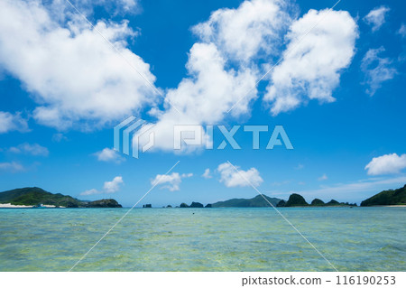 View from Ama Beach on Zamami Island, Kerama Islands, Okinawa Prefecture View from Ama Beach on Zamami Island, Kerama Islands, Okinawa Prefecture 116190253