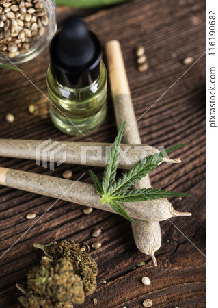 Blunt, Cbd,  Marijuana bud with cannabis 116190682