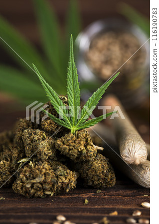 Blunt, Cbd,  Marijuana bud with cannabis 116190783