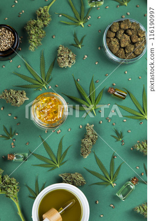 Medical marijuana concept, cannabis buds 116190997