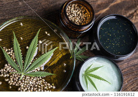Cosmetics hemp, medical marijuana concept 116191612