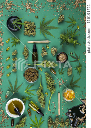 Marijuana and cannabis buds, cbd concept Marijuana and cannabis buds, cbd concept 116191721