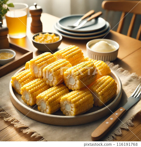 Boiled corn 116191768