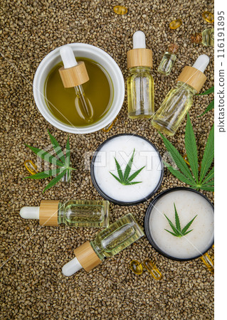 Marijuana oil, cannabis and hemp leaves Marijuana oil, cannabis and hemp leaves 116191895