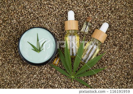 Marijuana oil, cannabis and hemp leaves Marijuana oil, cannabis and hemp leaves 116191959