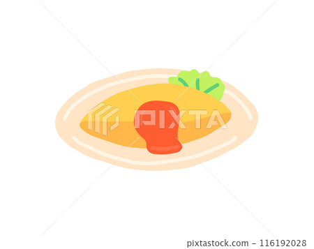 盤子裡的煎蛋飯插圖 盤子裡的煎蛋飯插圖 116192028