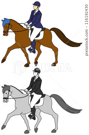展示馬術技能的運動員插圖集 116192430
