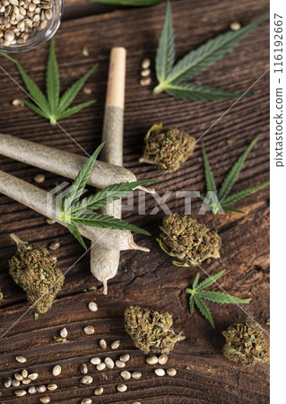 Blunt, Cbd,  Marijuana bud with cannabis 116192667