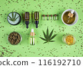 Marijuana leaves, bottle of oil, cannabis on cbd concept 116192710