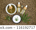 Medical marijuana, Oil cbd, cannabis and hemp leaves 116192717