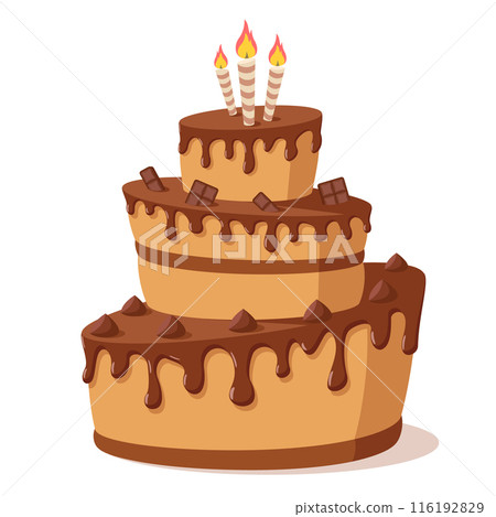 Chocolate cake with birthday candles on white background. Happy Birthday Chocolate cake with birthday candles on white background. Happy Birthday 116192829