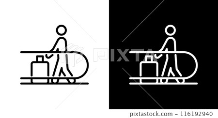 Simple moving walkway line icon - Stock Illustration [116192940] - PIXTA