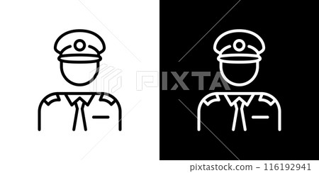 Simple pilot line icon - Stock Illustration [116192941] - PIXTA