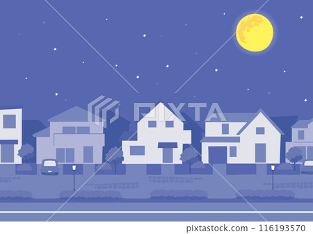 Background illustration of residential area at night 116193570
