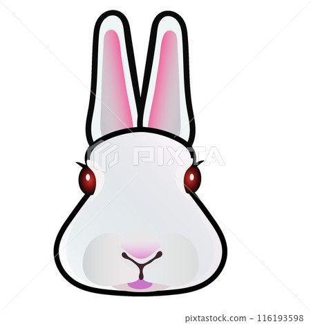 Rabbit face illustration 116193598
