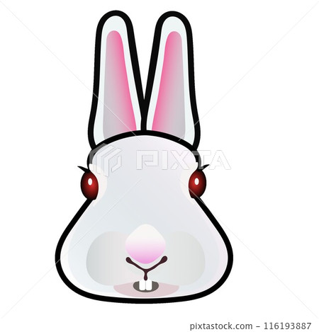 Rabbit face illustration 116193887