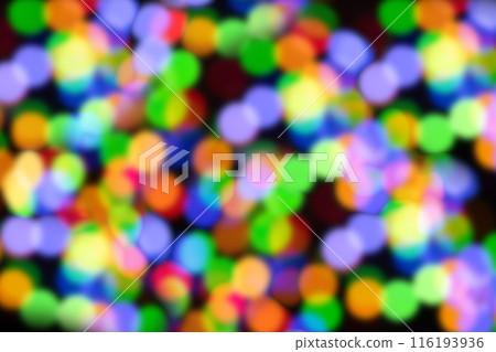 Blurred  Colorful Christmas neon light bokeh abstract background 116193936