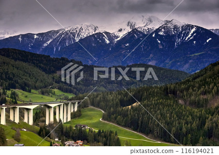 Majestic mountain vista with brenner highway 116194021