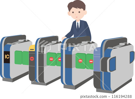 Automatic ticket gate with people 116194288