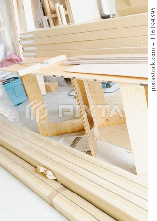 Renovation construction site - wood construction Renovation construction site - wood construction 116194395