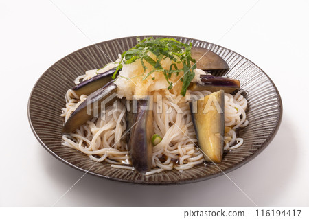 Eggplant and grated radish soba (Sarashina soba) 116194417