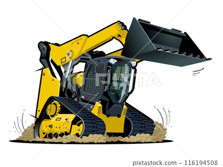 Vector Cartoon Skid Steer 116194508
