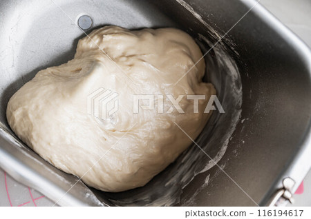 Making bread dough with a home bakery: First rise Making bread dough with a home bakery: First rise 116194617