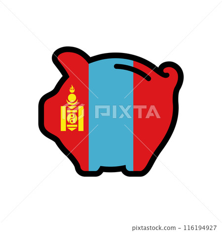 Flag of piggy bank icon, vector symbol. Flag of piggy bank icon, vector symbol. 116194927