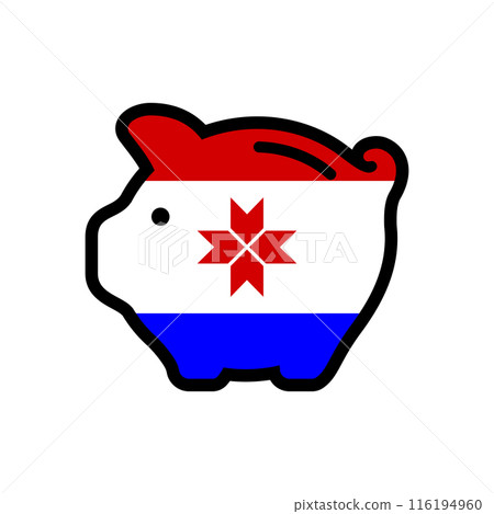 Flag of piggy bank icon, vector symbol. 116194960