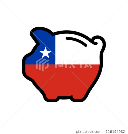 Flag of piggy bank icon, vector symbol. 116194982