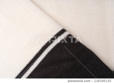 Striped Fabric Texture Background, Black and White Textile Pattern, Soft Comfortable Material Mockup 116195135