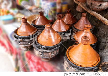 Old Moroccan Tajine, Traditional Morocco Ceramic Tableware, Arabic Marqa, Moroccan Tagine Food Old Moroccan Tajine, Traditional Morocco Ceramic Tableware, Arabic Marqa, Moroccan Tagine Food 116195136