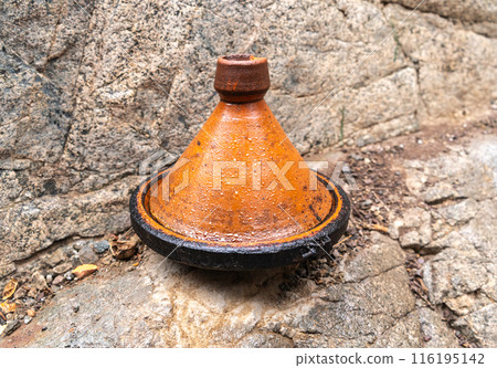 Old Moroccan Tajine, Traditional Morocco Ceramic Tableware, Arabic Marqa, Moroccan Tagine Food Old Moroccan Tajine, Traditional Morocco Ceramic Tableware, Arabic Marqa, Moroccan Tagine Food 116195142
