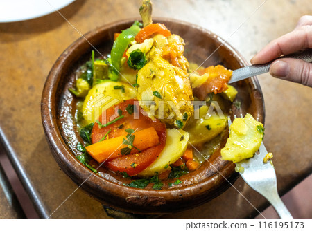 Moroccan Tajine Meat Stew, Traditional Morocco Tagine, Arabic Marqa, Moroccan Lamb Tagine 116195173