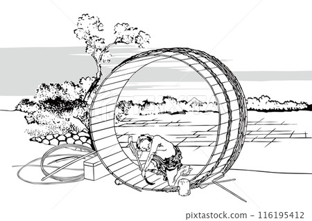 Fujimihara, Bishu, line drawing Fujimihara, Bishu, line drawing 116195412