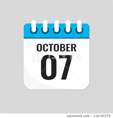 Icon page calendar day - 7 October Icon page calendar day - 7 October 116195579