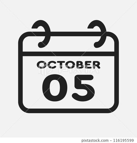 Icon page calendar day - 5 October 116195599