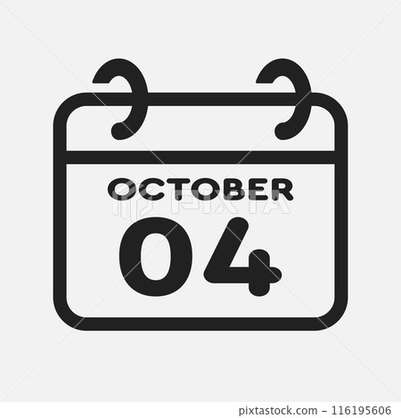 Icon page calendar day - 4 October 116195606