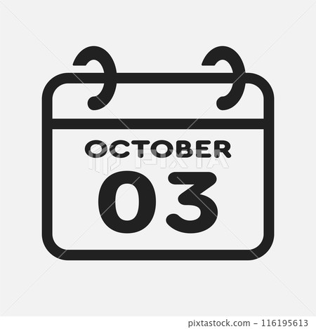 Icon page calendar day - 3 October Icon page calendar day - 3 October 116195613