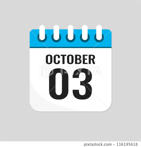 Icon page calendar day - 3 October Icon page calendar day - 3 October 116195618